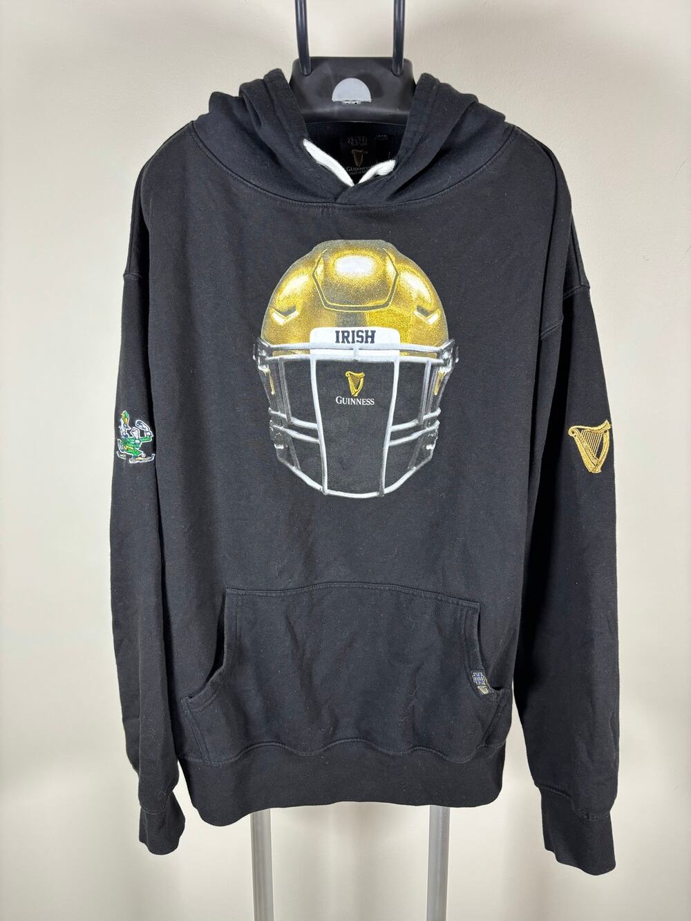 Guinness Notre Dame Fighting Irish Helmet Hoodie Black Men's 2XL